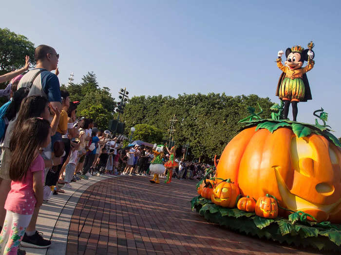 Similarly, Hong Kong Disneyland celebrates the spooky holiday.
