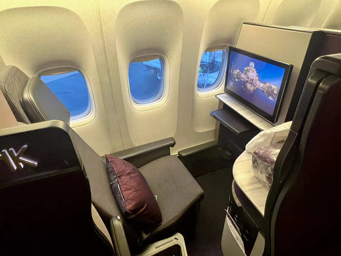 The revolutionary QSuite has been in service since June 2017 and is a major upgrade from its old business class product, which is seen on its A330s and several 777s.