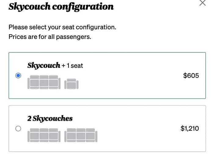 For three people, ANZ offers a bundle to book two Skycouches or one Skycouch and one extra seat, allowing passengers to take turns sleeping.