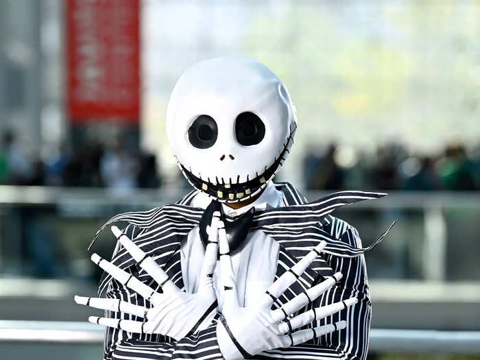 With Halloween approaching, it made sense that a Jack Skellington cosplayer would show up to NYCC.