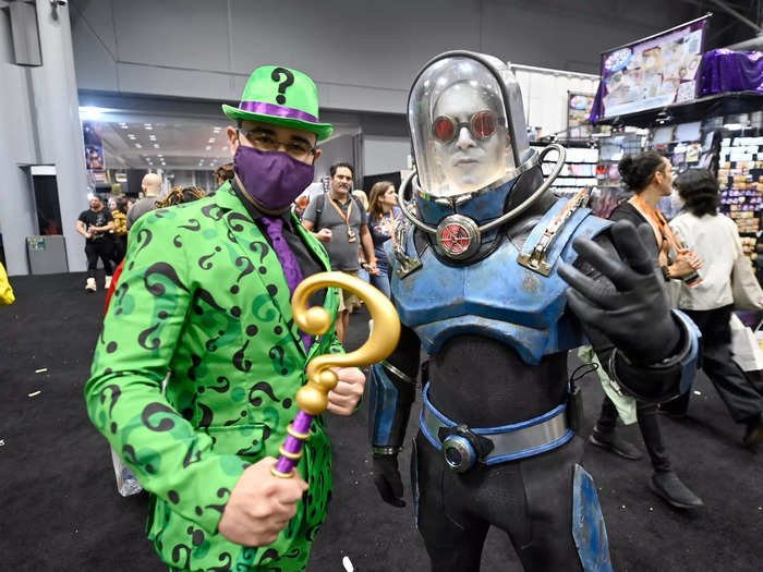 Fellow DC comics villains The Riddler and Mr. Freeze also made appearances.