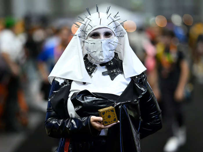 Fresh off the release of a "Hellraiser" reboot, this cosplayer dressed as a Cenobite.