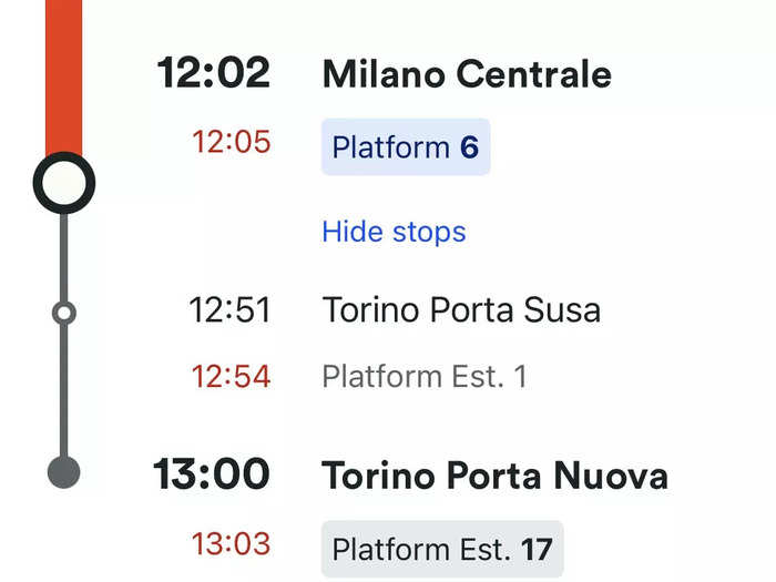 I booked a seat on the Frecciarossa ETR 500 from Milan to Turin for £12.46, or about $14. This journey would have taken nearly two hours with regional trains, but it took only 58 minutes on the Frecciarossa.