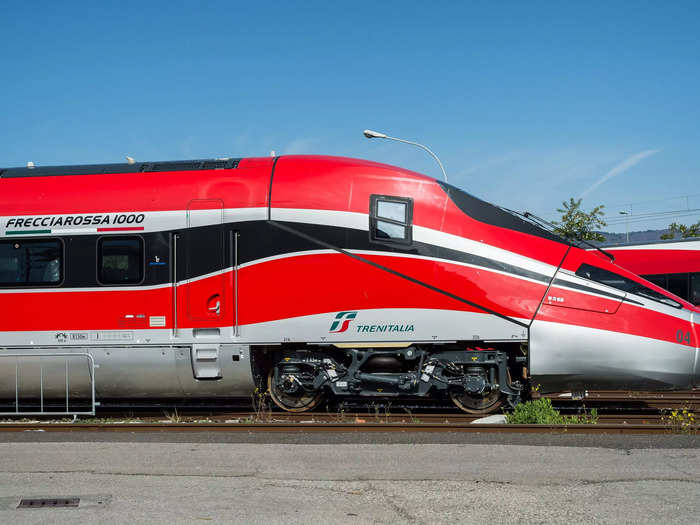 High-speed Italian trains called the Frecciarossa run all the way around Italy, transporting passengers to major cities and tourist hotspots including Rome and Florence.