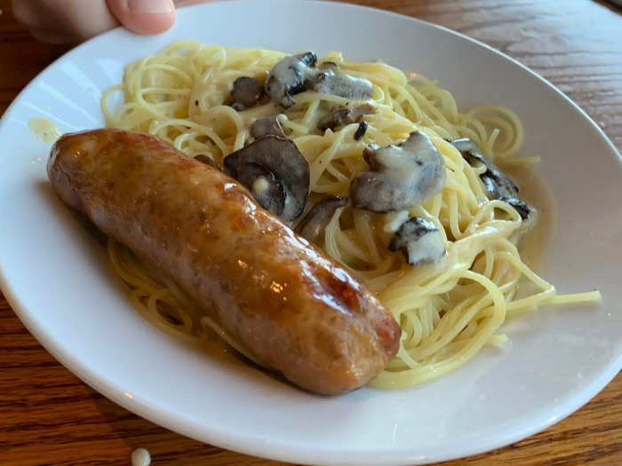 The sausage serving was impressively hearty though, especially compared to the amount of pasta.