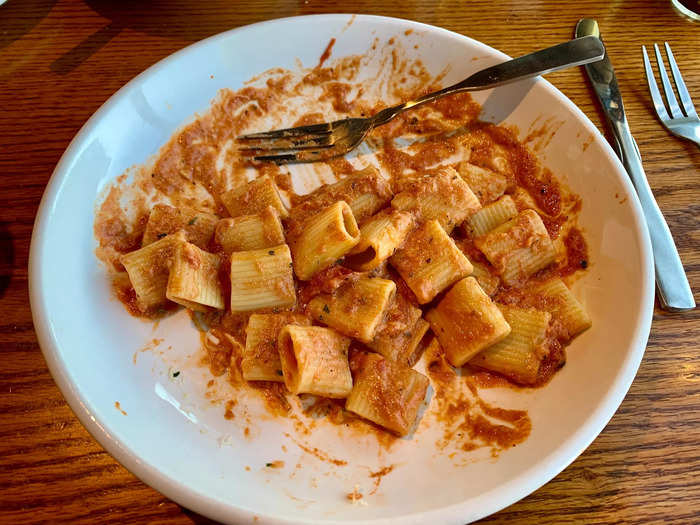 I got about two-thirds of the way through my rigatoni when I started really flagging.