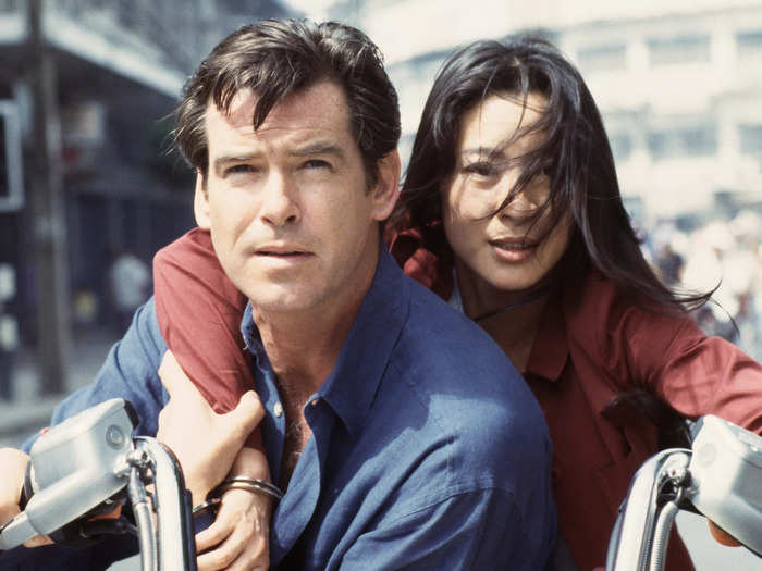 Brosnan suited up for his second Bond film in 1997 with "Tomorrow Never Dies."