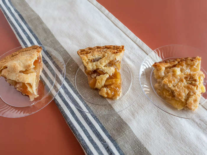 I compared apple pies from Kroger, Whole Foods, and Safeway.