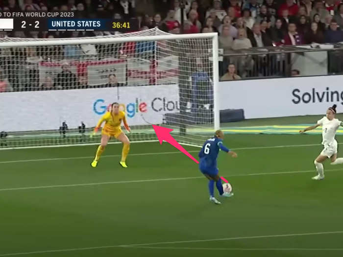 Just as Rapinoe suspected, Rodman ran onto the ball and buried it into the back right corner of the net.