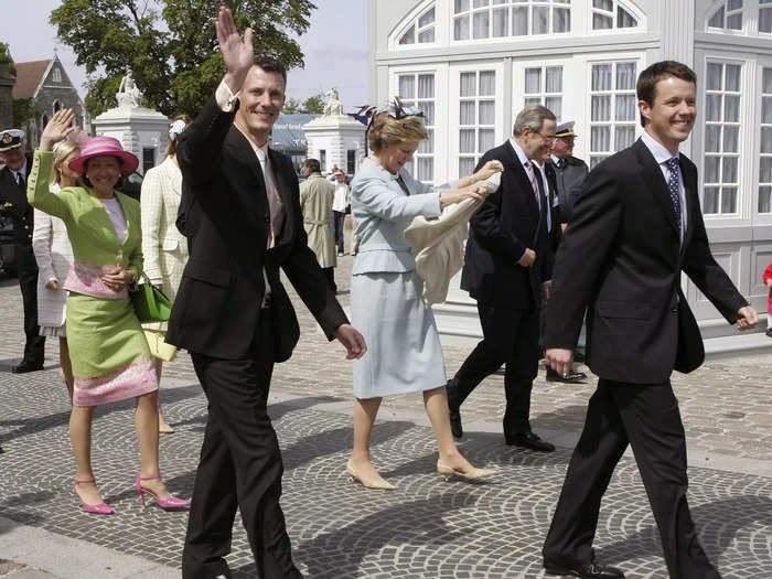 In 2004, Frederik married Mary Donaldson on a royal yacht in Denmark. The two brothers, pictured below, celebrated the festivities together. The Crown Prince and Crown Princess have four children. Prince Frederik