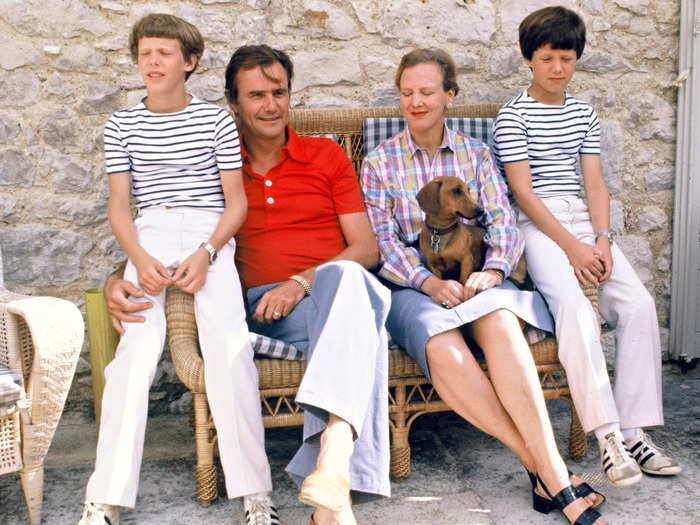 In 1980, the close-knit family was photographed in Southern France at the Cayx Palace. The chateau has been in the royal family since 1974.