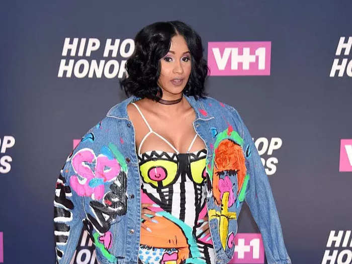 To attend the 2016 VH1 Hip Hop Honors, Cardi B wore a bold graphic-printed dress with chest cut-outs.