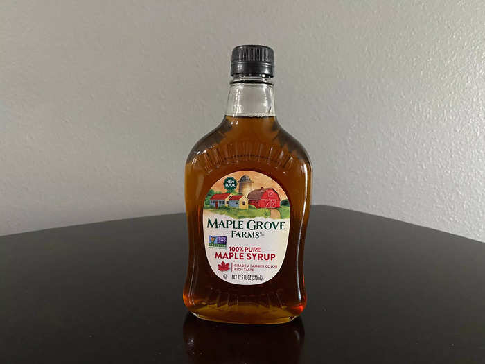 The Maple Grove Farms syrup was lighter in color.