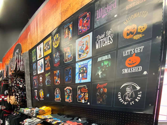 I first checked the T-shirt wall, as Halloween tees always sell out at my local Spirit Halloween stores.