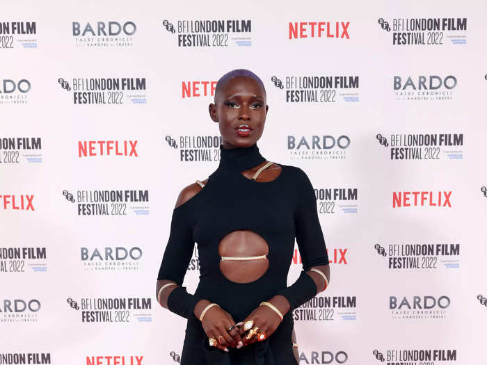 The British actress wore a Christopher Kane cutout dress to the 2022 London Film Festival in October.