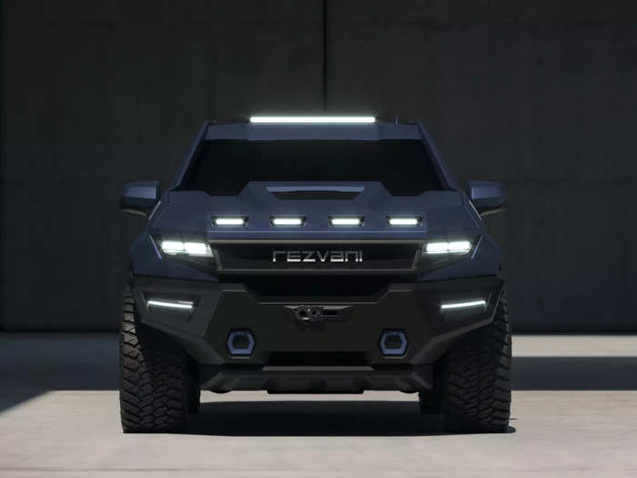 The SUV has quad LED lights on its hood and a light bar integrated into its roof.