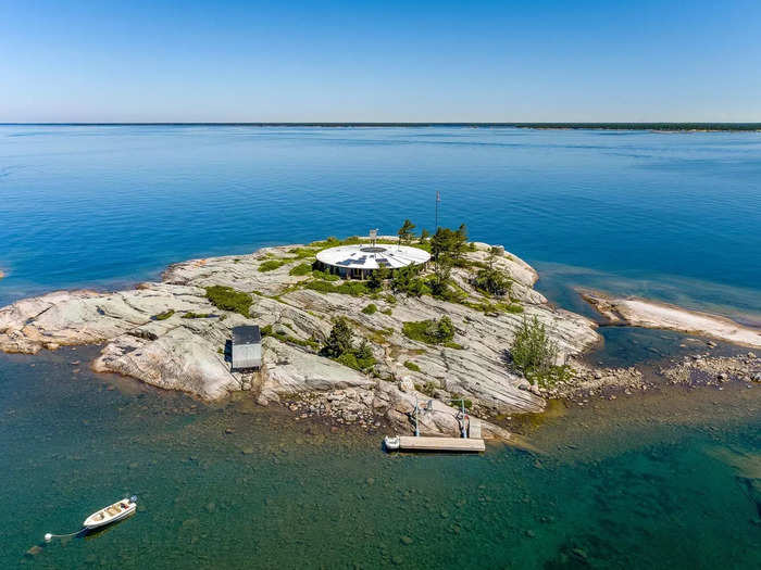 Outside, Grierson built a mechanical dock that could be raised and lowered into the water to protect it from powerful storms.