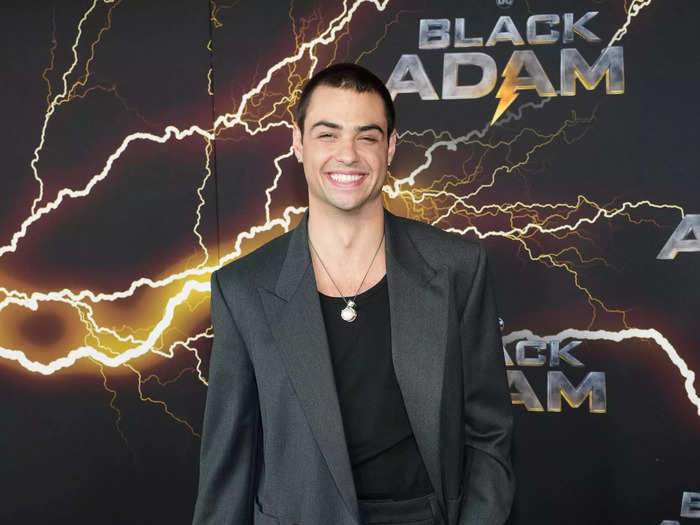 Noah Centineo, who stars as superhero Atom Smasher, made an appearance on the red carpet.