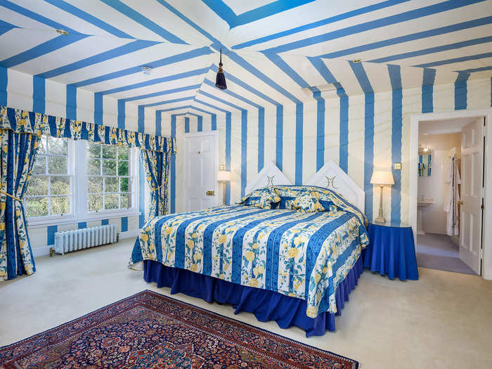 Perhaps the quirkiest bedroom in the castle is the blue-striped Tented Room, which Amanda said she wouldn