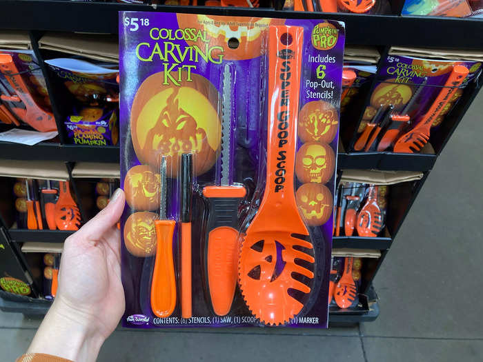 There, I found a pumpkin carving kit with all of the necessary tools to create a  jack-o