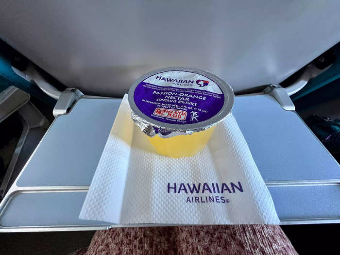 Flight attendants had just enough time to pass out refreshments.