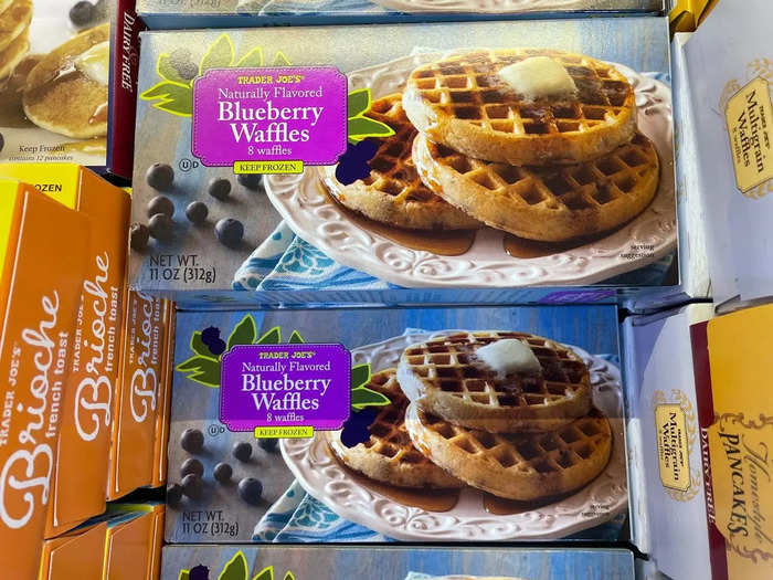 Blueberry waffles are a big hit when our kids want a warm breakfast.