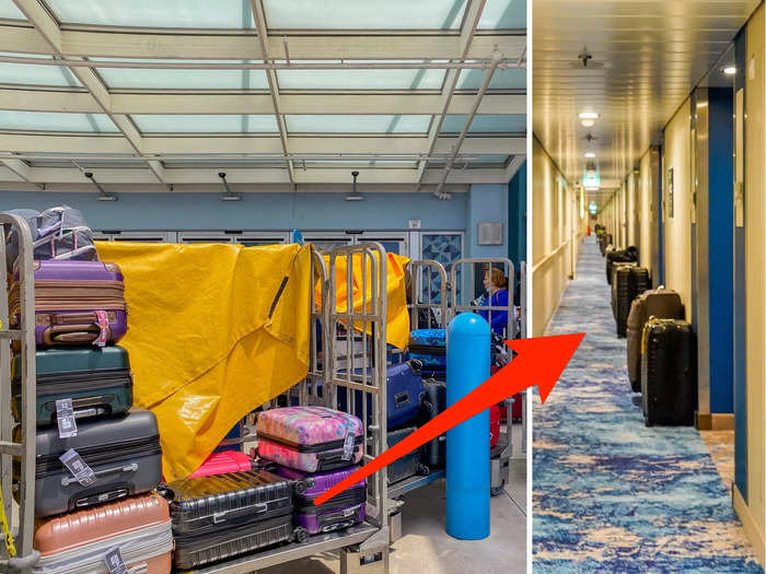 Checking luggage on my cruise was a breeze: I handed my suitcase over when I boarded the ship, and it was brought to my stateroom later that night.