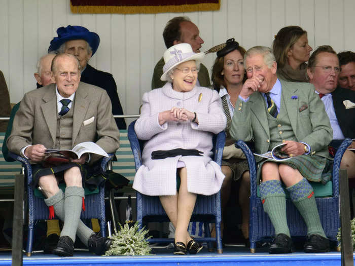 They shared a laugh at the 2012 Braemar Highland Gathering.