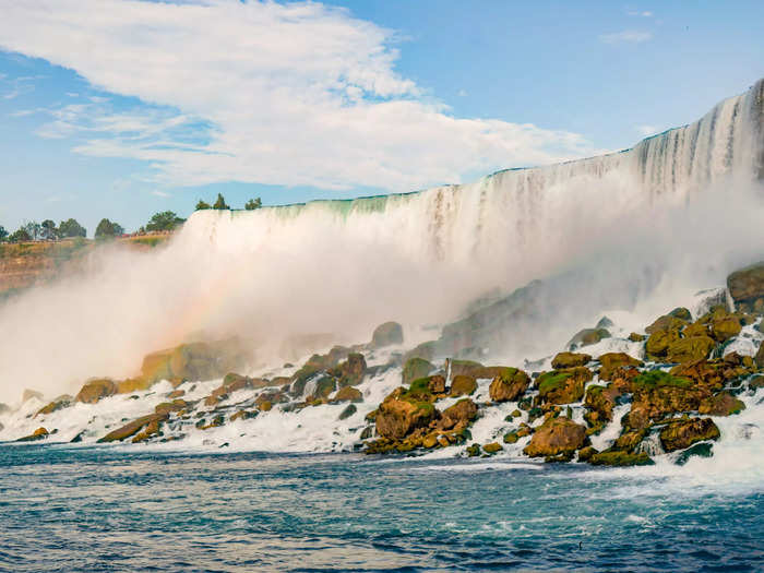 Niagara Falls is actually three waterfalls: the Horseshoe Falls (also known as the Canadian Falls), the American Falls, and Bridal Veil Falls. The Maid of the Mist takes visitors near all three.