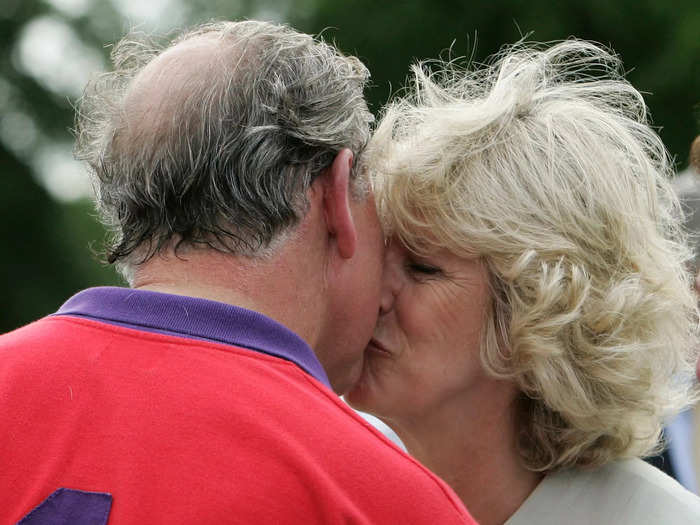 Charles raised a few eyebrows when he kissed Camilla at a 2005 polo match.