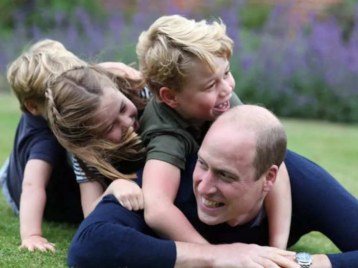 Although he is more reserved with his children in public, private photos released by the royal family show William having fun with his kids just like his mother.