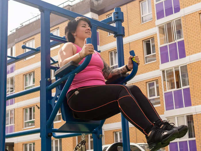 Hanging leg raises are a great ab exercise.