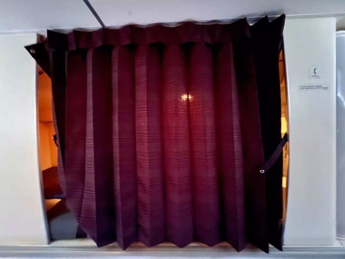 Each bunk came with a privacy curtain…
