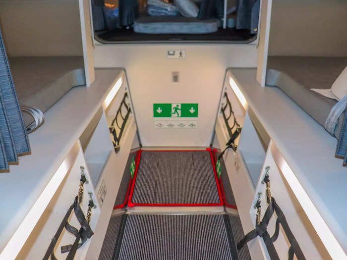 The room is only accessible to flight attendants and is where they can relax, sleep, or just escape the cabin during their breaks.