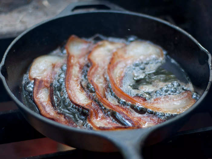 You can also top your meal with cooked bacon.