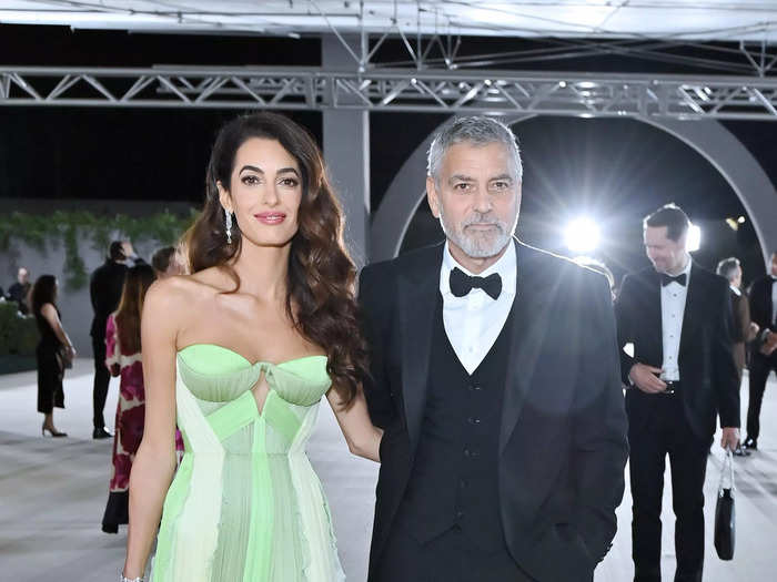 One of the best-dressed couples was Amal and George Clooney – he went for a classic black tux while she looked ethereal in a strapless green gown.