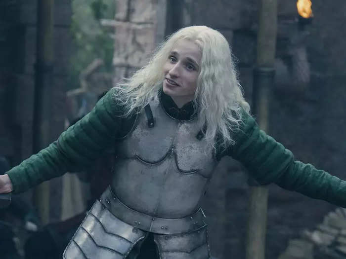 As he grows older throughout the show, Aegon begins to sport the signature Targaryen mane of white-blonde hair.