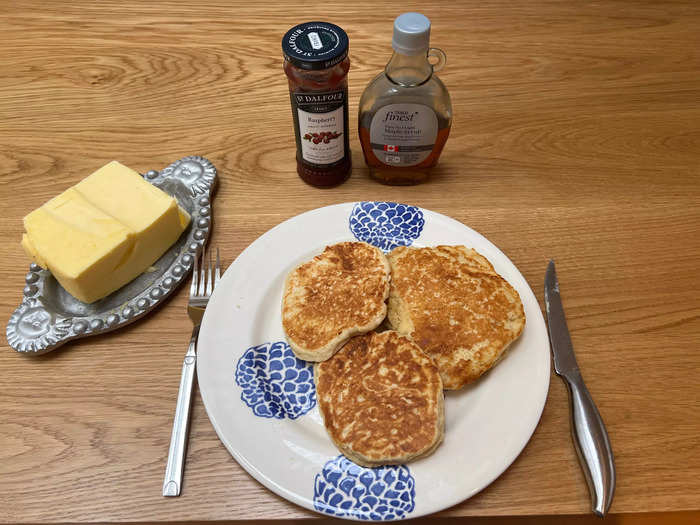 Eventually, I made two smaller-sized drop scones before plating. The Queen