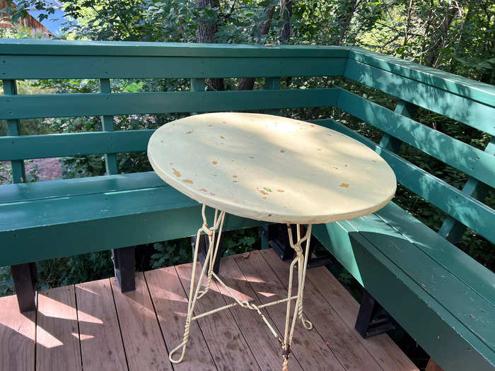 After my shower, I hightailed it back to the chuck wagon, where I was thrilled to sit outdoors on my deck at my sweet little table and feast on favorites I