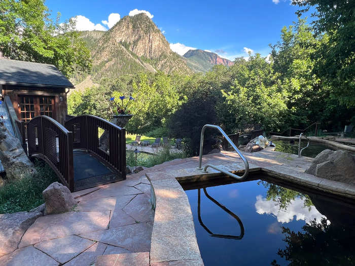 These geothermal, spring-fed pools are open to daytime guests — just 10 people at once in morning and afternoon time slots — but I think the best time to soak in the summer is when the sun starts to sink behind the mountains.