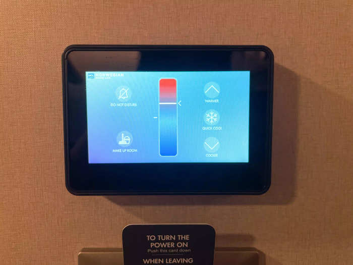 I controlled these lights using the energy-saving key card and touchscreen near my entry door, both shown below. The latter also served as a convenient digital thermostat.