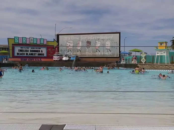 On extra hot days, I cool off on the water slides at Cowabunga Bay.