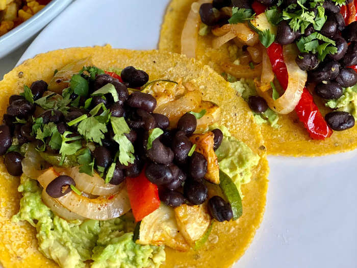 Black bean and vegetable tacos