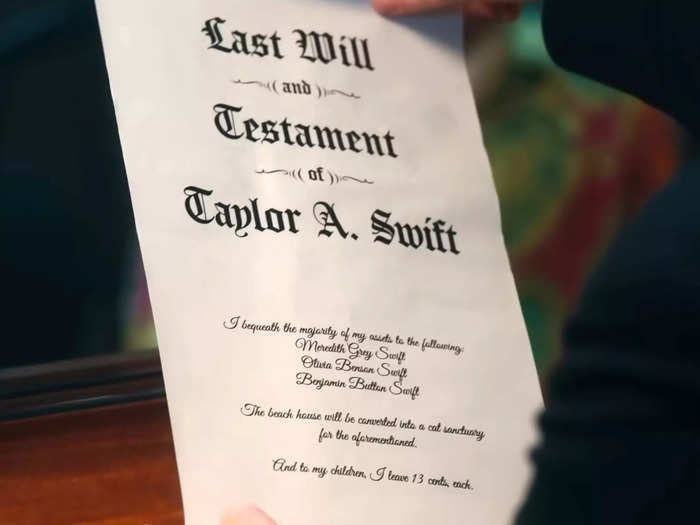 In the funeral scene, Swift