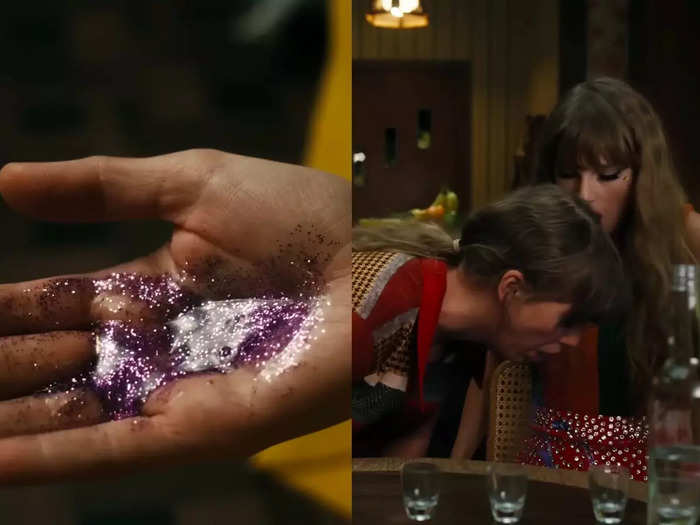 When Swift is shot, her insides are sparkly and purple. This also comes out when she drinks too much.