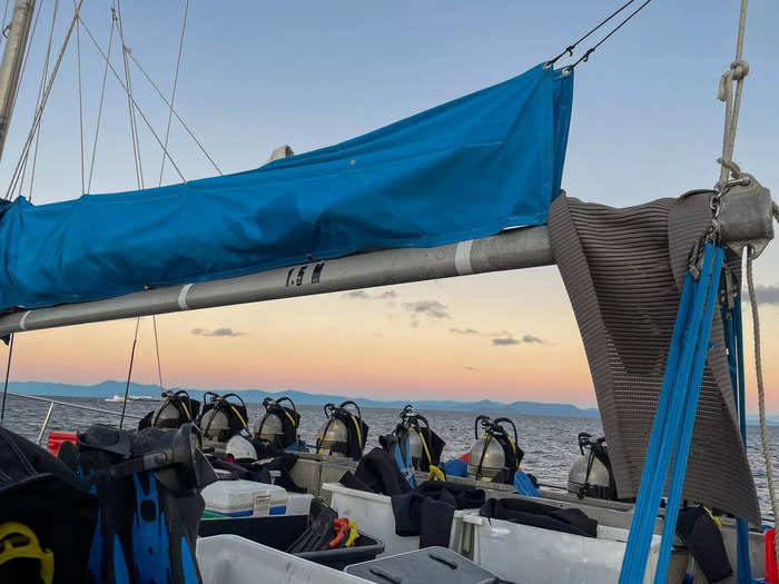 Throughout the trip, I spent little time below deck since it was beautiful outside. We were also usually damp from diving, so it didn