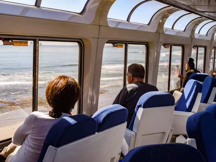 The Coast Starlight offered a ton of ocean views during the first leg of the journey.