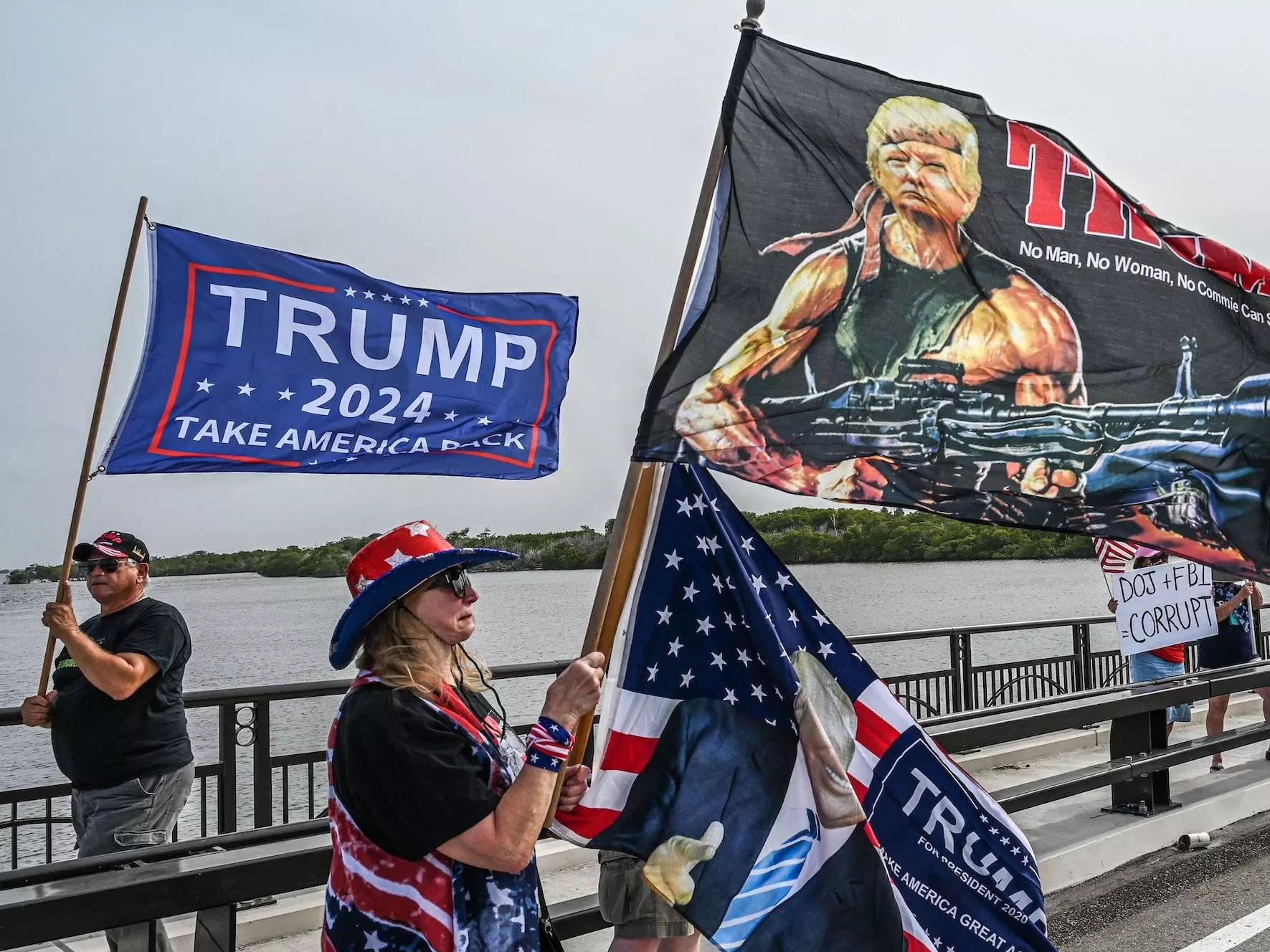Trump supporters near Mar-a-Lago