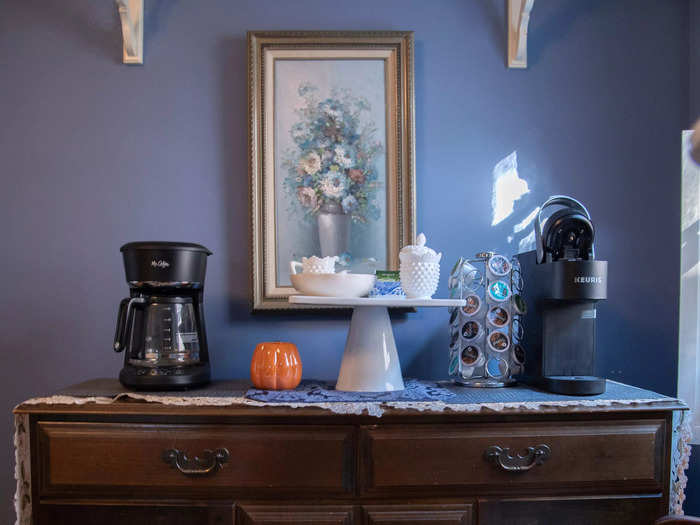 A coffee station was also set up in the dining room for guests to enjoy.