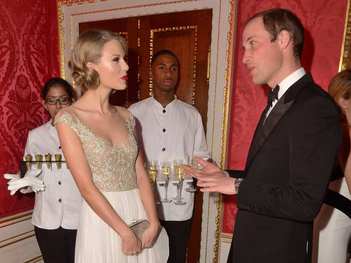 William and Taylor Swift exchanged pleasantries at a charity gala in 2013.